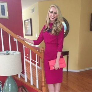 Badgley Mischka Fuchsia Pink Dolman Dress